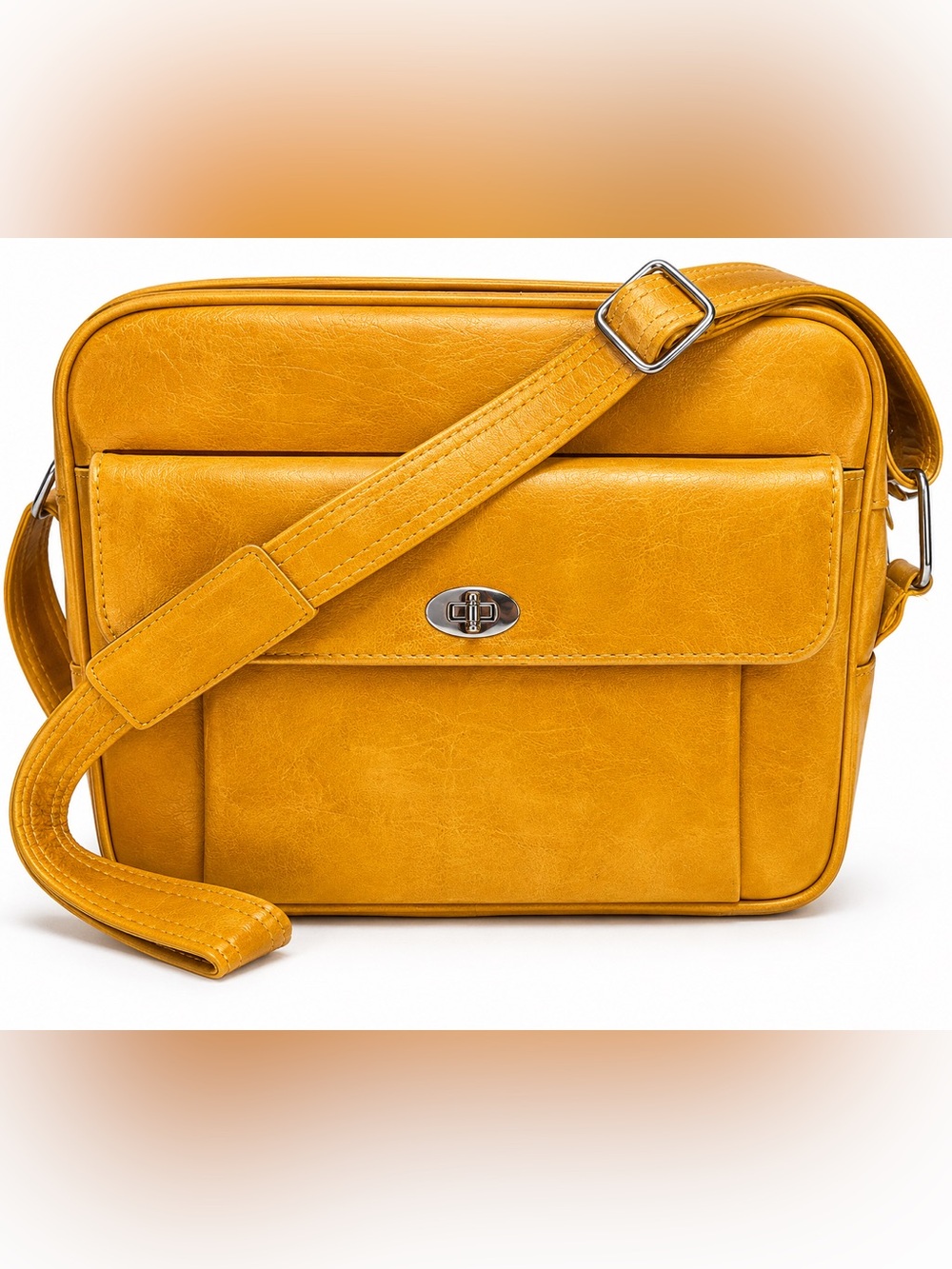 Vintage 60s Retro Samsonite Profile Mustard Yellow Travel Career Shoulder Bag